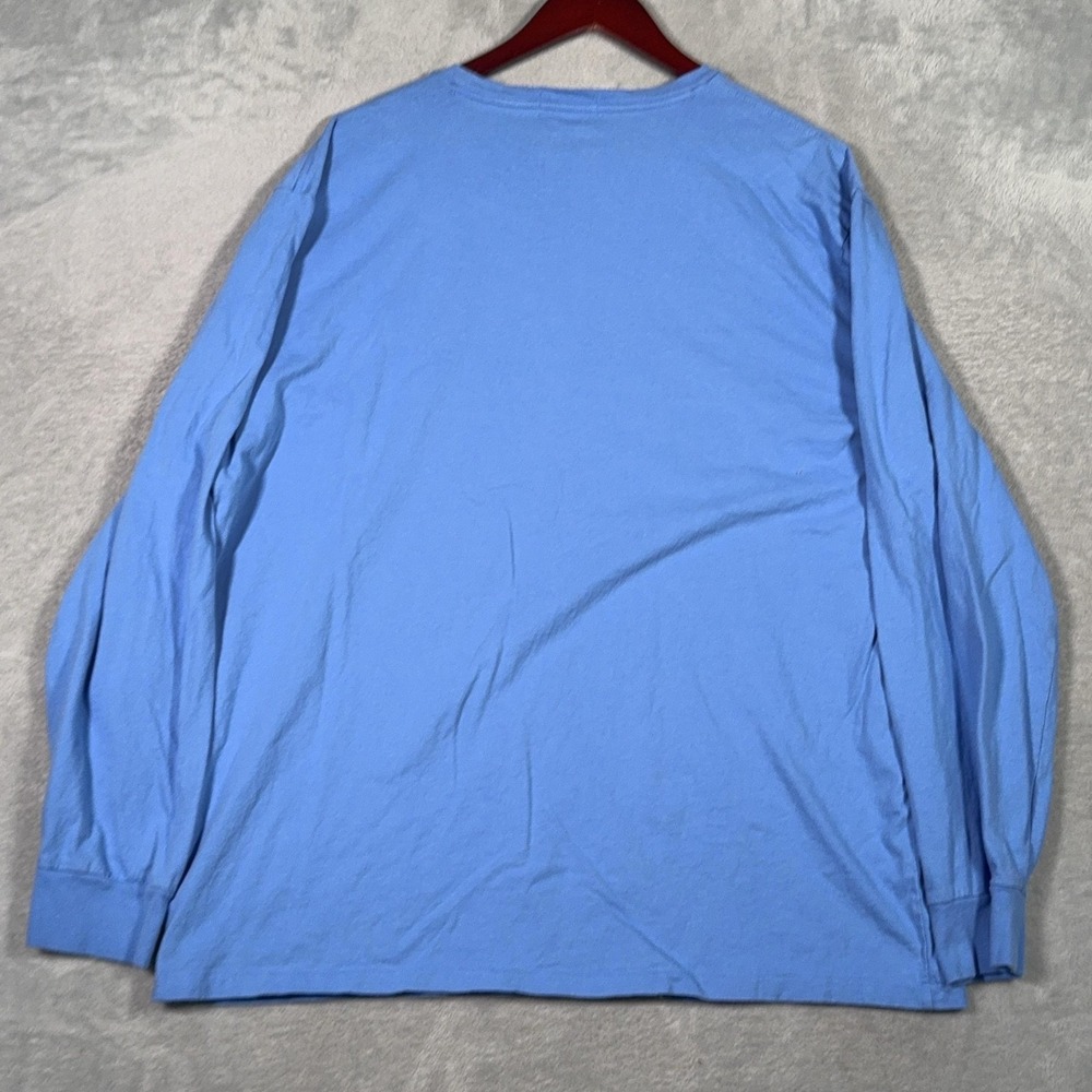 Polo Ralph Lauren Shirt Mens XL Blue Long Sleeve Painter Polo Bear Graphic Tee - Picture 8 of 9